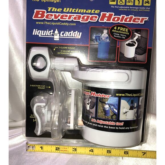 Beverage Holder Liquid Caddy With 4 Attachments Swivel Action - Picture 9 of 9